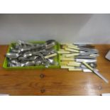 Cutlery and flatware to include silver plated tablespoons, forks and knives