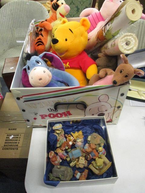 A selection of composition models of teddy bears and miscellaneous Winnie the Pooh toys