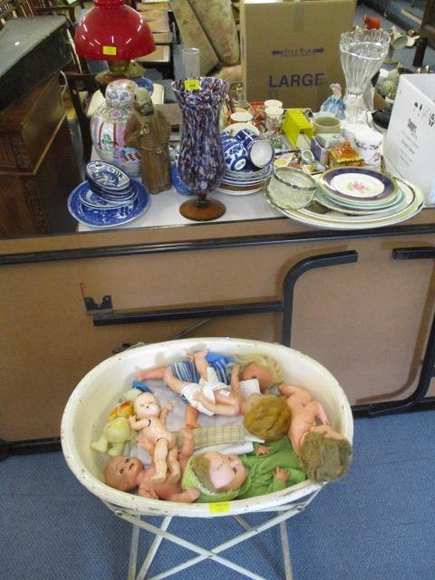 Mixed dolls to include several Chiltern dolls, together with a pram, a selection of glass - Image 2 of 6