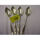 A group of four silver teaspoons, London 1919, maker's initials D F for Josiah Williams & Co David