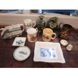 A selection of ceramics to include a James Sadler & Sons Ltd Le Shuttle teapot, a lustre ware jug,