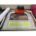 A Hornby Type 40 0 gauge railway engine, boxed and a selection of transport posters, unframed