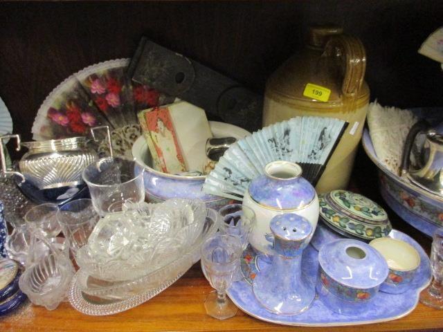 Mixed vintage glass and china to include a pearlized wash bowl set - Image 3 of 4