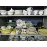 A Carlton Ware coffee set, mixed ceramics to include Shelley, Myott, collectors plates, Aynsley