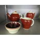 A 1930s Susie Cooper four-piece tea set (6)