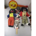 Vintage toys to include Gollies, a Chad Valley guitar and an articulated money box