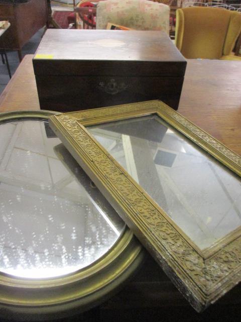 A Victorian mahogany writing slope with fitted interior together with two small early 20th century - Image 2 of 3