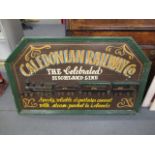 A modern painted wooden sign 'Caledonian Railway Company' 30 1/2"h x 48"w