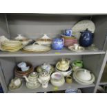 Three shelves of mixed ceramics to include Copeland Spode Italian Pattern, Aynsley part coffee set