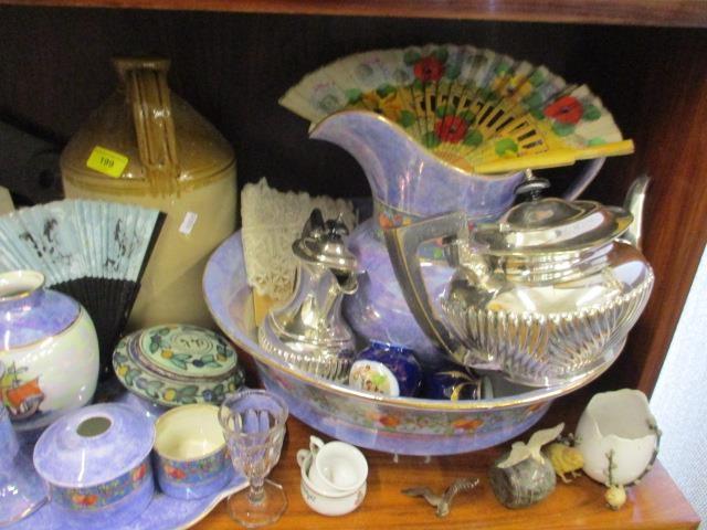 Mixed vintage glass and china to include a pearlized wash bowl set - Image 4 of 4