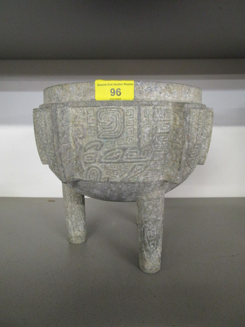 An Inca style archaic metal alloy tripod vessel, probably early 20th century