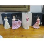 Four Royal Doulton figures to include Susannah HN 4221, Rachel HN 3976, Gentle Breeze HN 4317 and