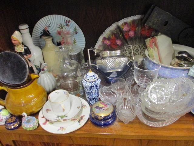 Mixed vintage glass and china to include a pearlized wash bowl set - Image 2 of 4