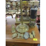 An E Thomas & Williams limited type No 034 miners lamp and a quantity of brass to include a