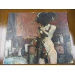 Neil Davies - a nude, oil on board, signed verso, unframed