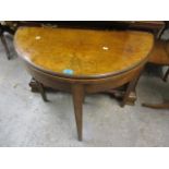 An early 20th century burr walnut veneered, foldover card table, 29 1/2" h x 32"w