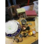 A mixed lot to include a Coronet camera, a Limoges trinket box, books and other items