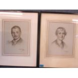 D R Beresford - A pair of 1930s pastel portraits, 12 1/2" x 9 1/2", framed
