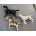 Three Beswick models of dogs to include a Labrador together with a Beswick model of a horse