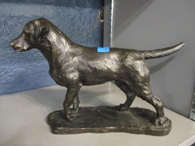 A limited edition bronzed composition model of a dog, by William Timyn with certificate