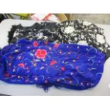 Three silk shawls with floral designs