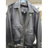 A Kojak black leather jacket with sheepskin lining