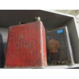 Two vintage Motor Spirit oil cans