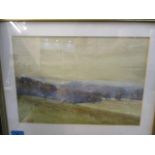 M S Hogarty - A watercolour landscape depicting cows to the foreground, 13 1/2" x 9 1/2", framed