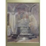 Attributed to Thomas H Cromek - a watercolour inscribed The Church of St Maria, Toscanella, Thomas H