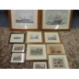 Marine related prints to include views of 19th century ships and others, framed and glazed