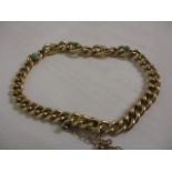 A 15ct gold pearl and turquoise bracelet