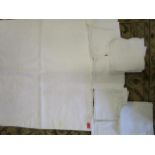 A large embroidered table cloth approx 116" x 67" and twenty three similar designed napkins