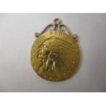 An American five dollar gold coin 1909 with suspension ring, 8.7g