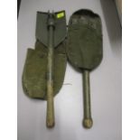 A pair of WWII Jeep trench spades