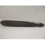 An early 20th century Massini Pacific Islands/Oceanic carved wooden sword club, 24 1/2" l