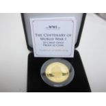 A Jubilee Mint, Gold Medallic Two Pounds 2014 commemorating the centenary of World War I, in case