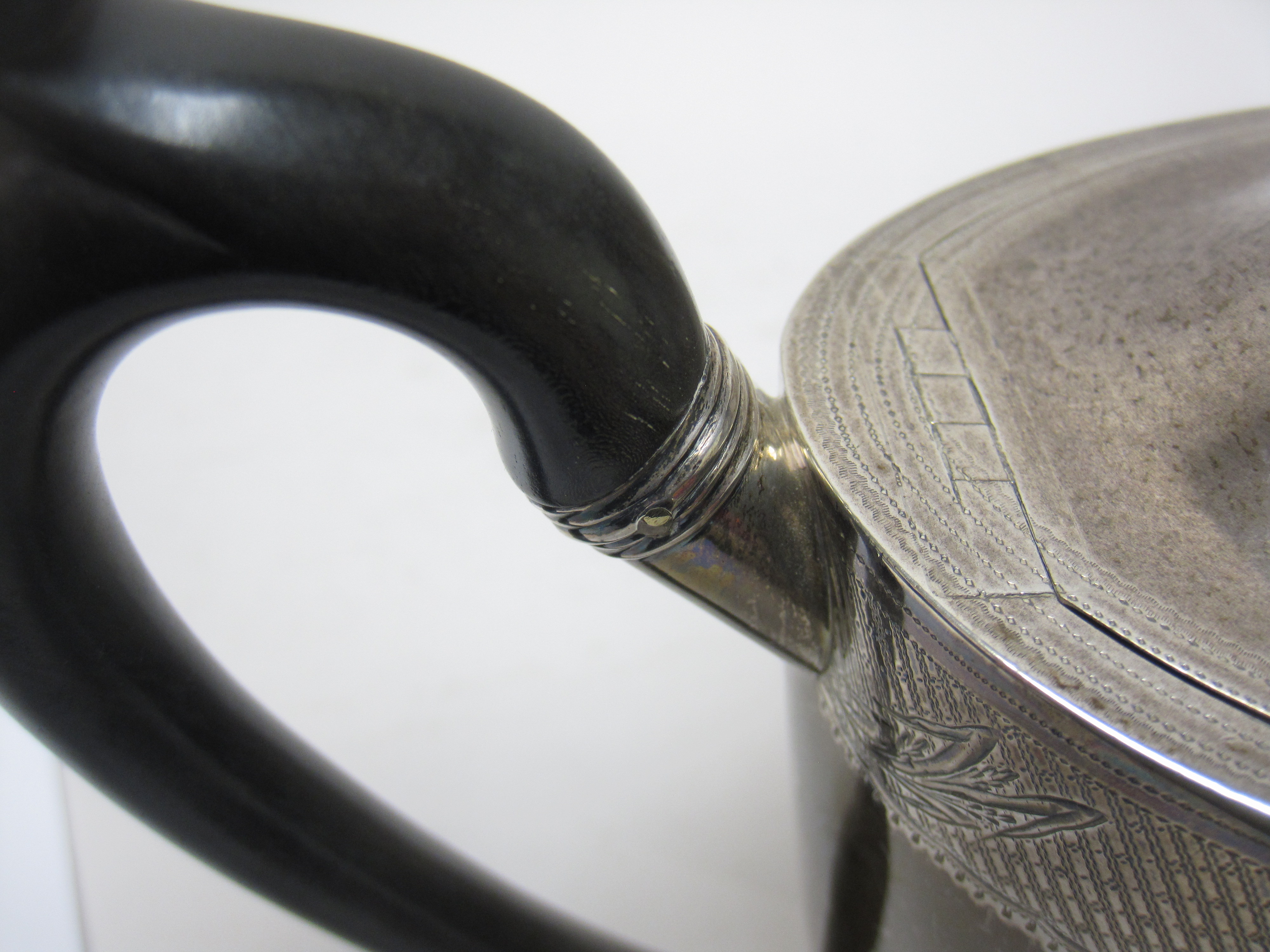 A George III silver oval Teapot with engraved frieze and crests, ebonised handle, London 1797, - Image 17 of 21