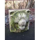 A carved marble Lion's mask Water Spout 13in H