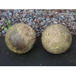 A pair of sandstone Spheres 10in D