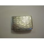 A William IV silver rectangular Vinaigrette with trellis engraving and initials CB, Birmingham 1836,