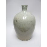 A large Art Pottery Bottle Vase by Phil Rogers, Rhayader, with sgraffito stylised wing design with