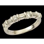 A TIFFANY & CO Diamond half Eternity Ring channel-set alternating baguette and brilliant-cut