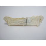 A 19th Century Palais Royal mother of pearl Needle Case finely carved with nude female reclining