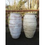 A pair of two handled terracotta Amphora 2ft 8in H