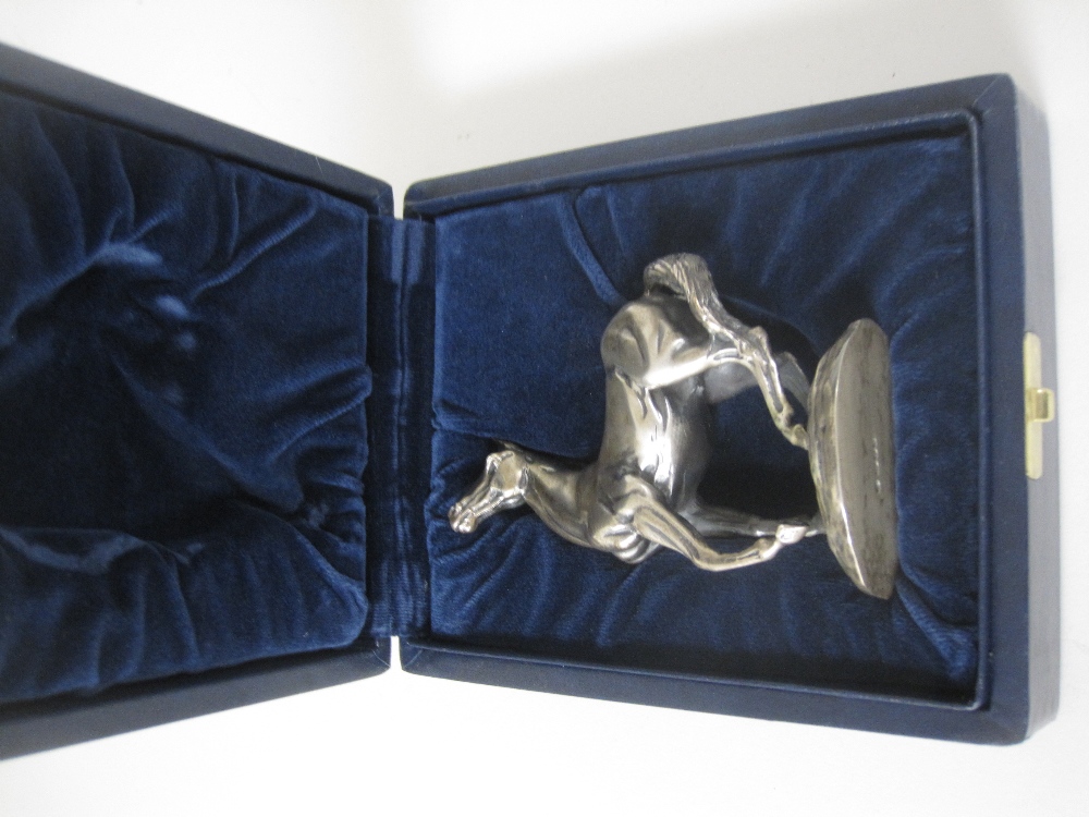 An Elizabeth II silver Horse "Playing Up" on oval base, London 1975, Original design by Lorne McKean - Image 3 of 7
