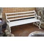 A Coalbrookdale cast iron Bench of serpent and grape pattern, 4ft 10in W x 2ft 6in H