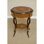 A 19th Century Empire oval Jardiniere and Cover with kingwood cross-banding, inlaid friezes, pierced