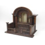 An unusual architectural model of a Chapel with arched top above three recesses and gallery to the