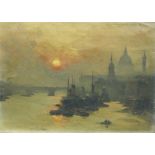 ENGLISH SCHOOL CIRCA 1890A View on the River Thames near St. Paulsoil on canvas, unframed,