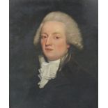 FOLLOWER OF THOMAS BEACH (1738-1806)Portrait of a Gentleman, quarter-length, wearing a dark brown